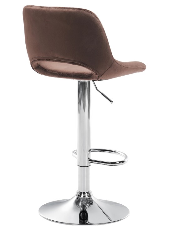 Sada 2 barových stoličiek Camden velvet chrome, hnedá