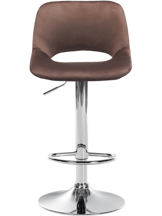 Sada 2 barových stoličiek Camden velvet chrome, hnedá