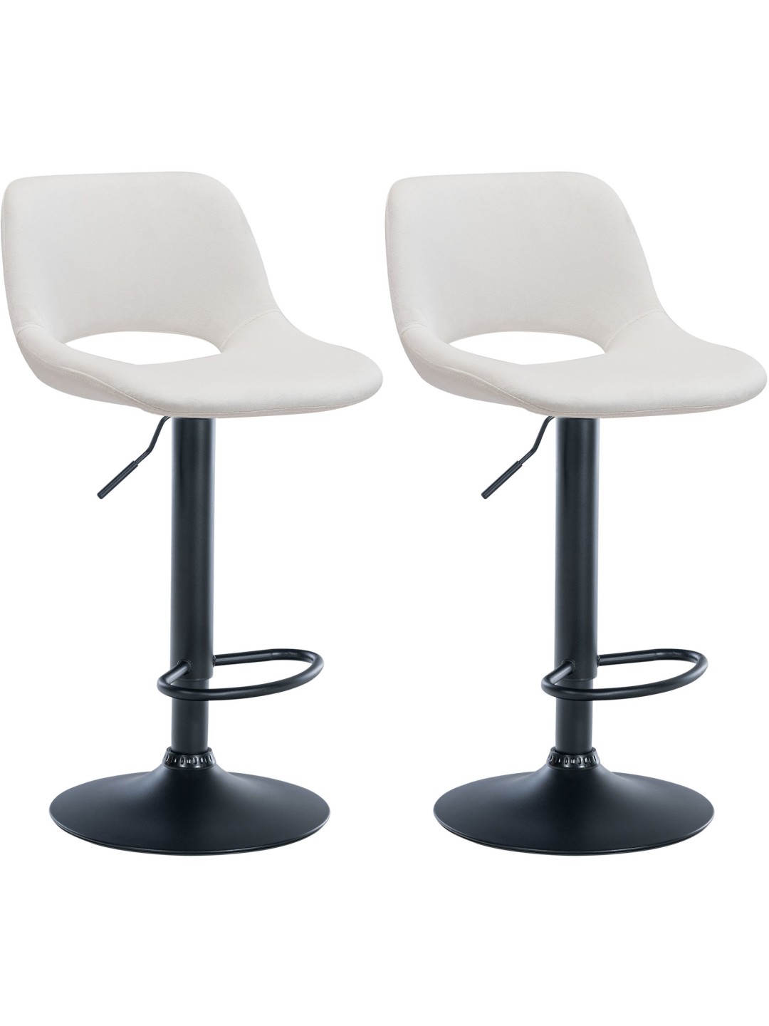 Sada 2 barových stoličiek Camden velvet, krémová