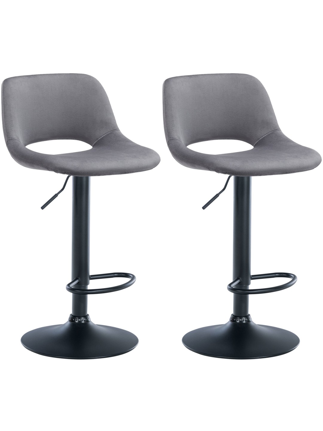 Sada 2 barových stoličiek Camden velvet, tmavosivá