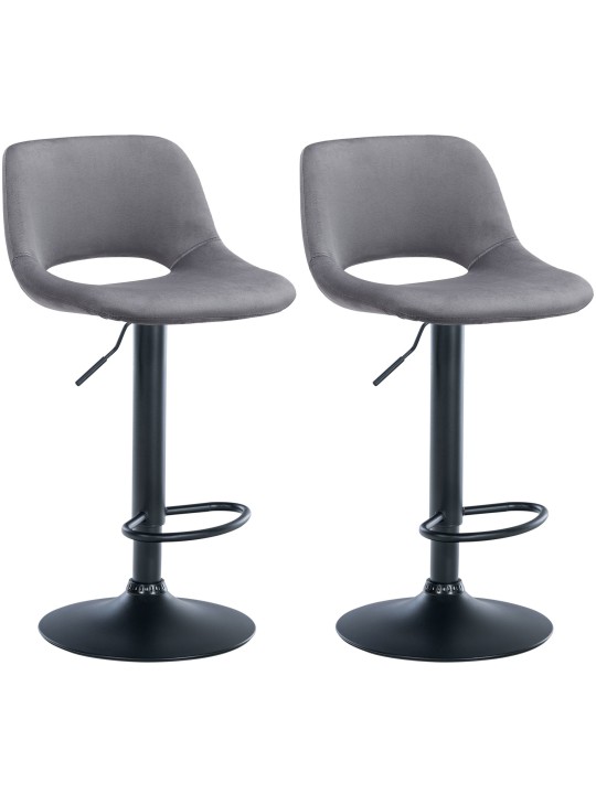 Sada 2 barových stoličiek Camden velvet, tmavosivá