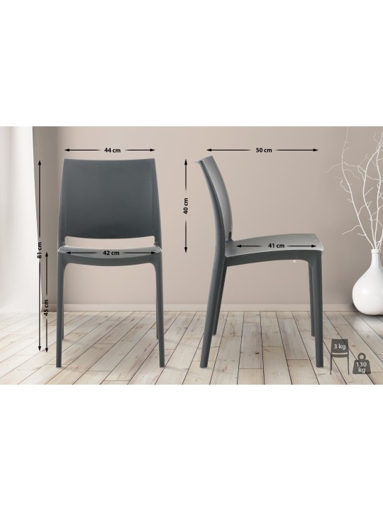 Stolička MAYA, tmavosivá