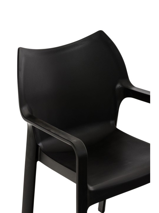 Sada 4 stoličiek Diva, čierna