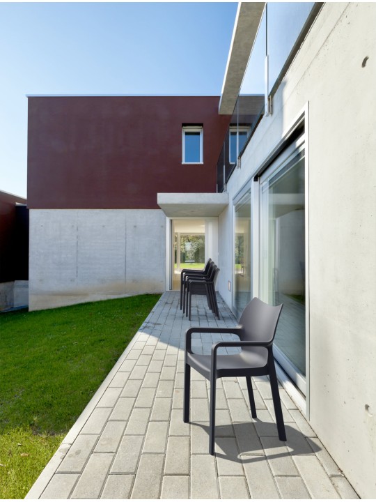 Sada 4 stoličiek Diva, tmavosivá