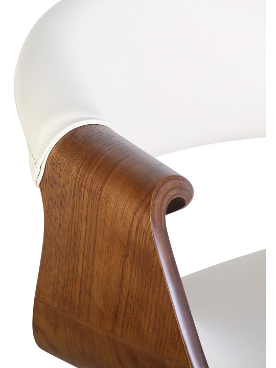 Jedálenská stolička Foley dub z umelej kože, krémová