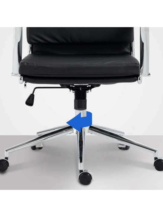 Kancelárske kreslo Cleveland z umelej kože, čierna