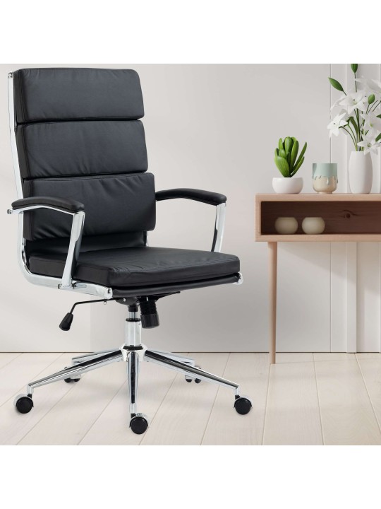 Kancelárske kreslo Cleveland z umelej kože, čierna