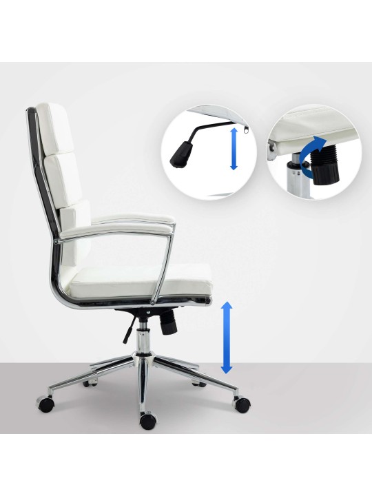 Kancelárske kreslo Cleveland z umelej kože, biela