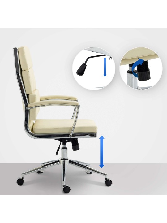 Kancelárske kreslo Cleveland z umelej kože, krémová