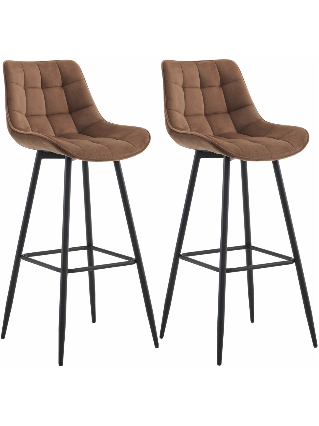 Sada 2 barových stoličiek Dartford velvet, hnedá