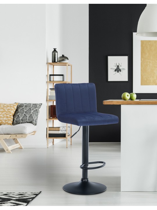 Sada 2 barových stoličiek Jamie velvet, modrá