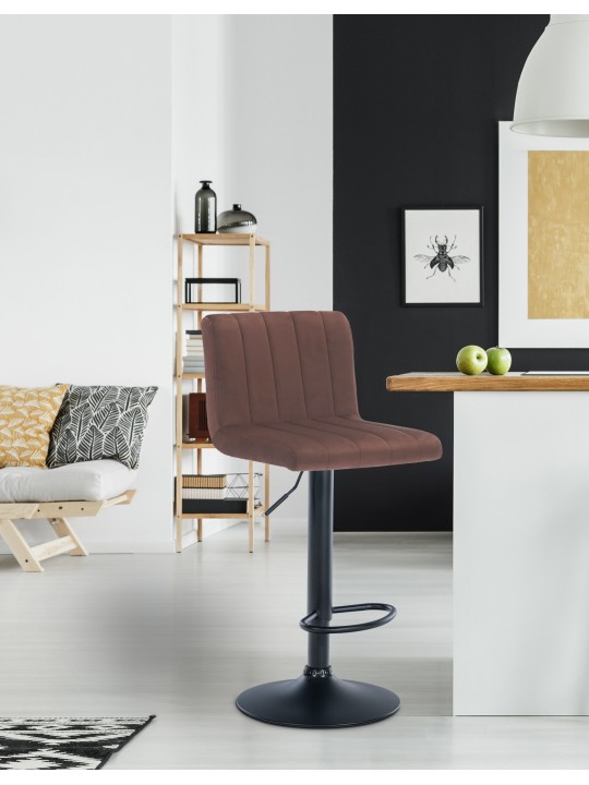 Sada 2 barových stoličiek Jamie velvet, hnedá