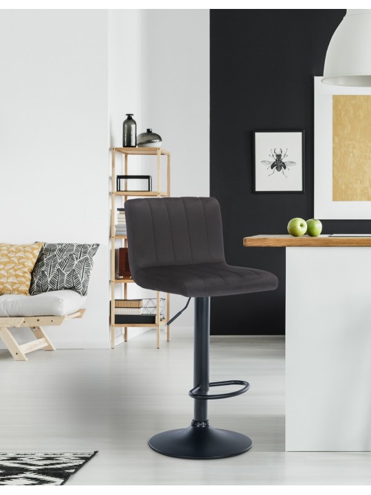 Sada 2 barových stoličiek Jamie velvet, čierna