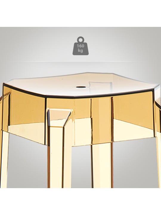 Barová stolička Fox, priehľadná, jantárová