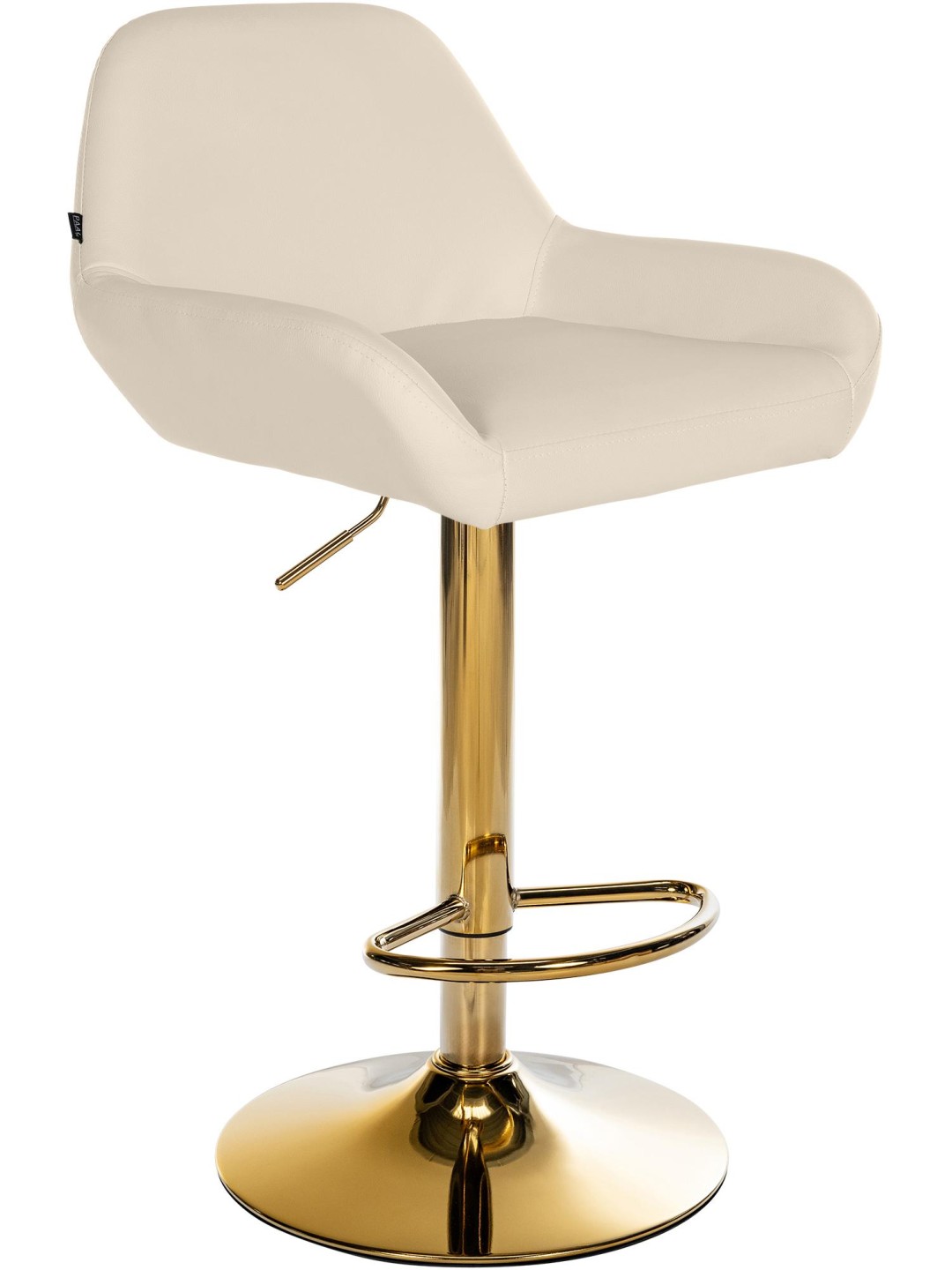 Barová stolička Braga Gold z umelej kože, krémová