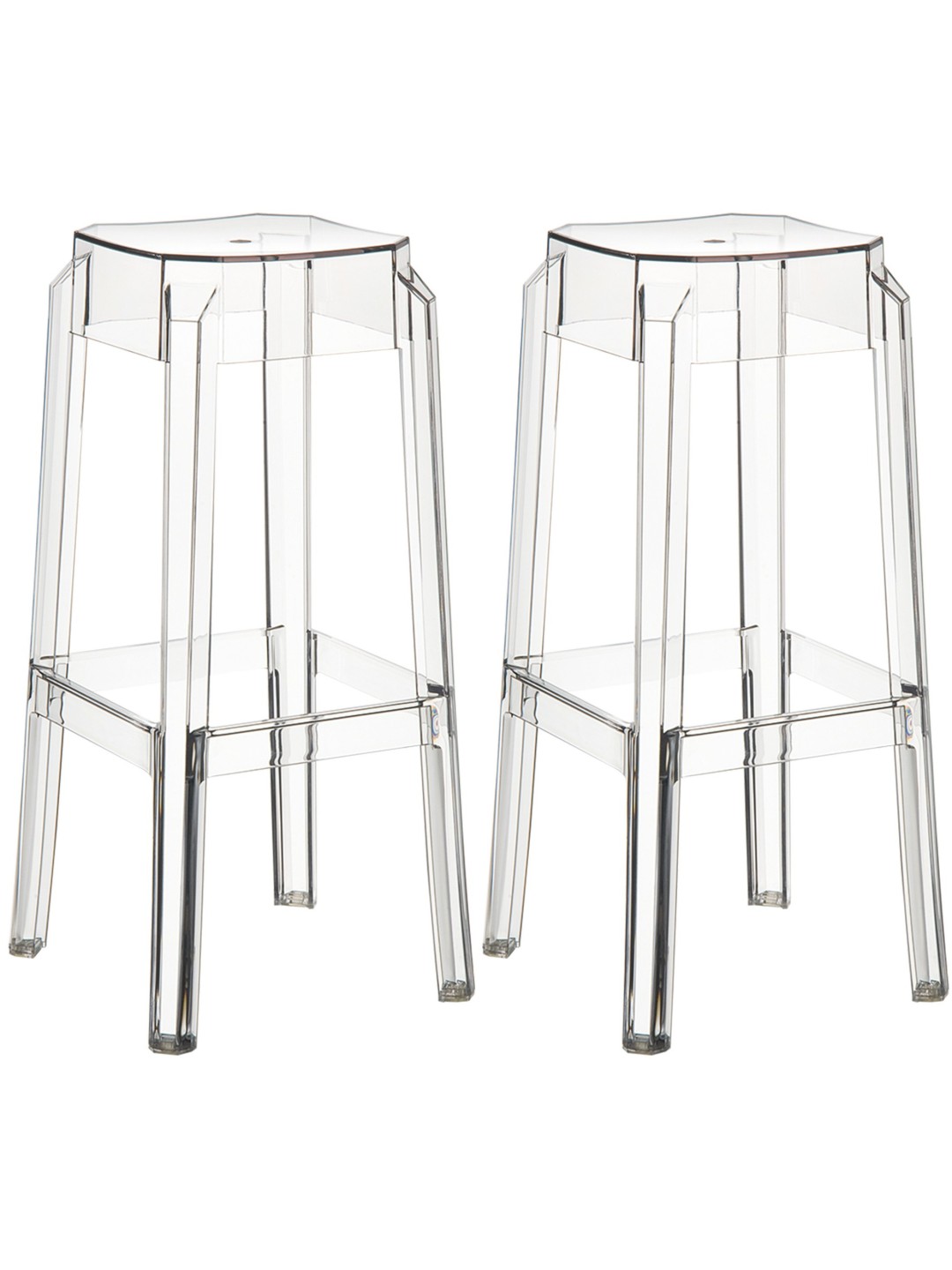 Sada 2 barových stoličiek Fox, priehľadná
