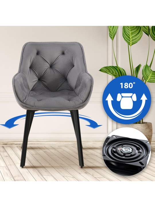 Jedálenská stolička Antigo velvet, tmavosivá