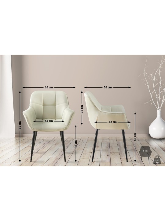 Jedálenská stolička Roseville látka, krémová