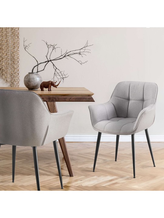 Jedálenská stolička Roseville látka, sivá