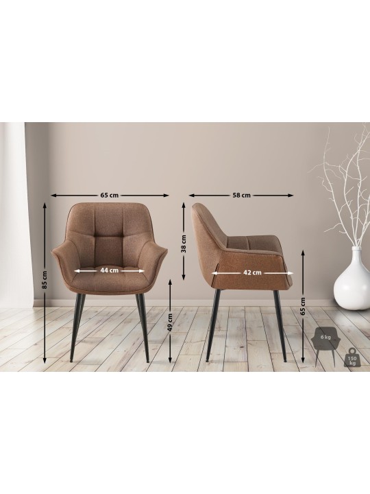 Jedálenská stolička Roseville látka, šedohnedá