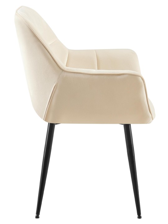 Zamatová jedálenská stolička Roseville, krémová