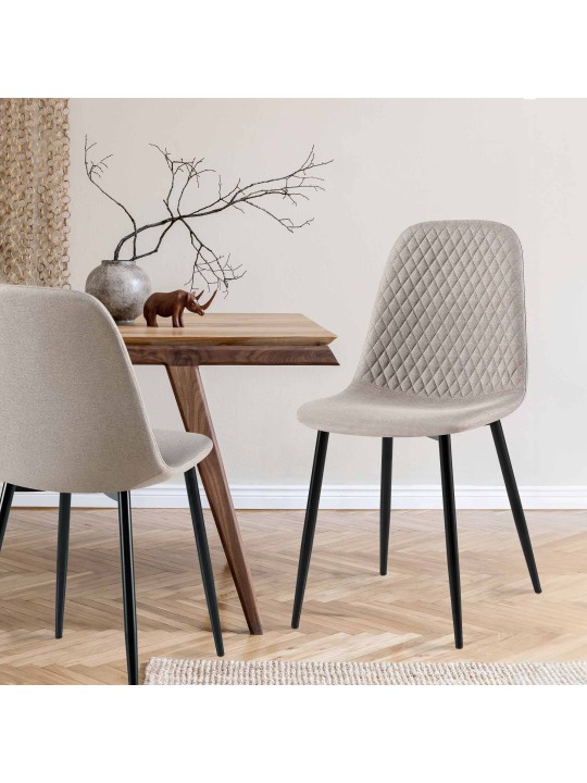 Stolička Giverny látka, sivá