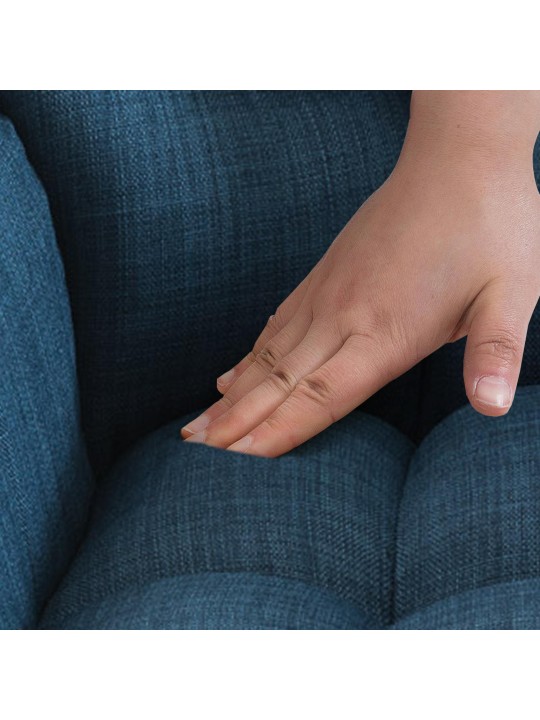 Barová stolička Damaso E látka so 4-stopovým rámom, modrá