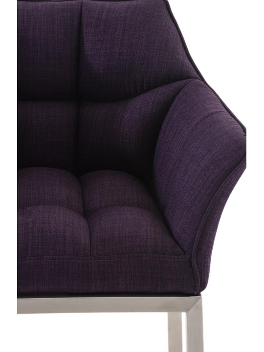 Barová stolička Damaso E látka so 4-stopovým rámom, fialová