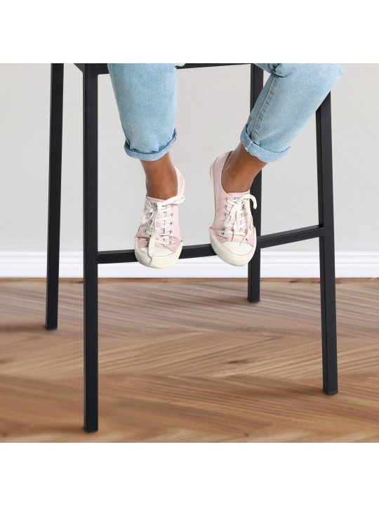 Barová stolička Damaso B látka so 4-stopovým rámom, fialová