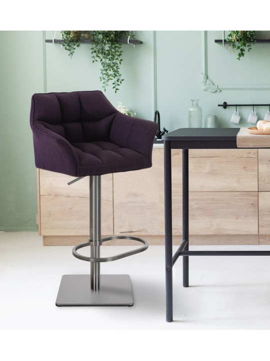 Barová stolička Damaso E látka, fialová