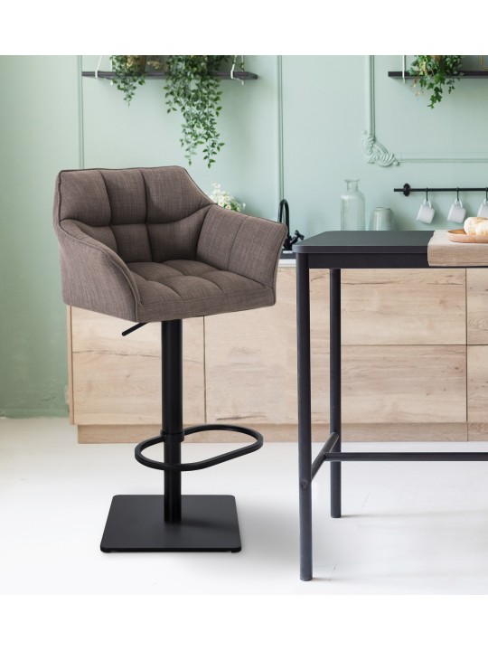 Barová stolička Damaso B látka, sivá