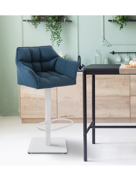 Barová stolička Damaso W látka, modrá