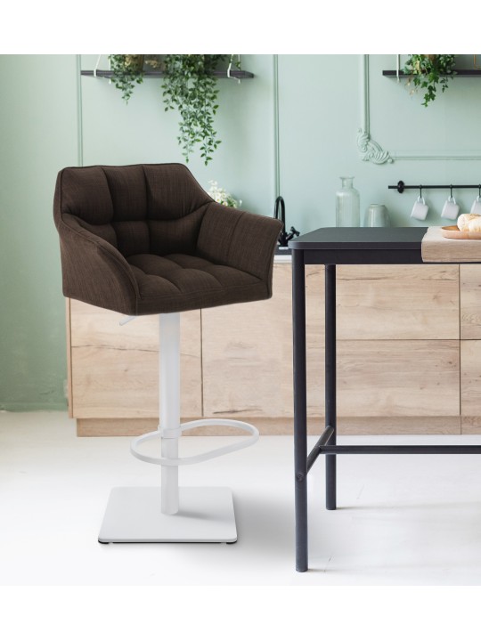 Barová stolička Damaso W látka, hnedá