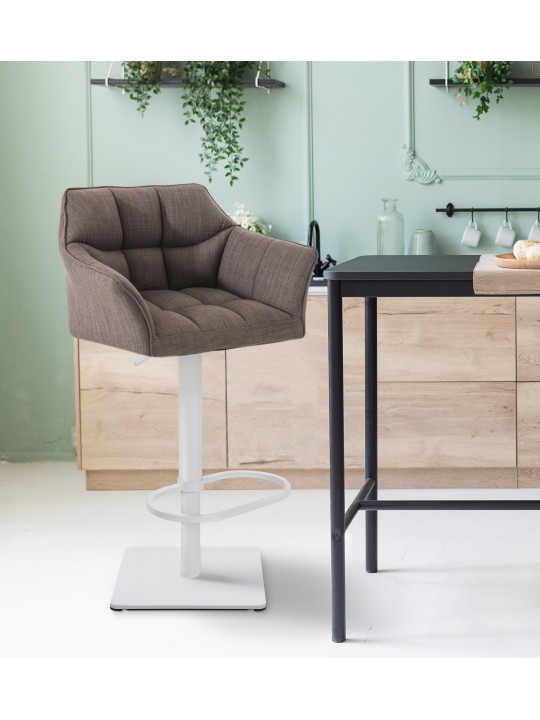 Barová stolička Damaso W látka, sivá