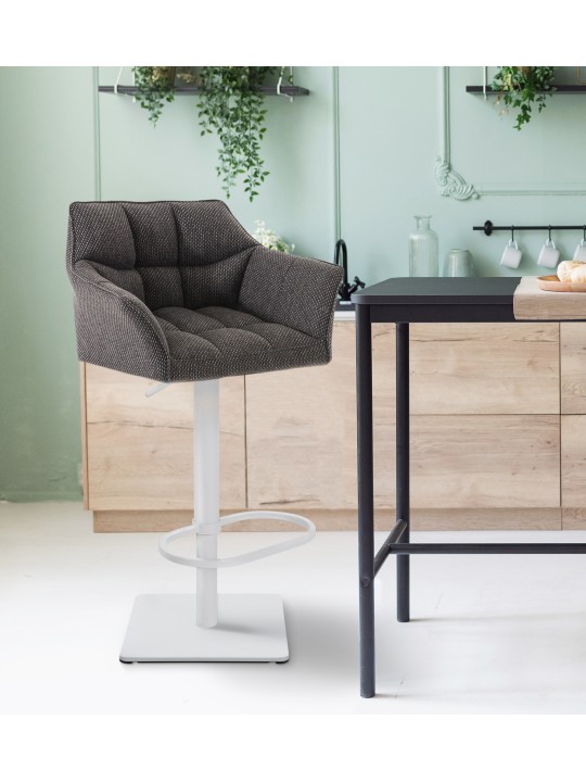 Barová stolička Damaso W látka, titanovo sivá