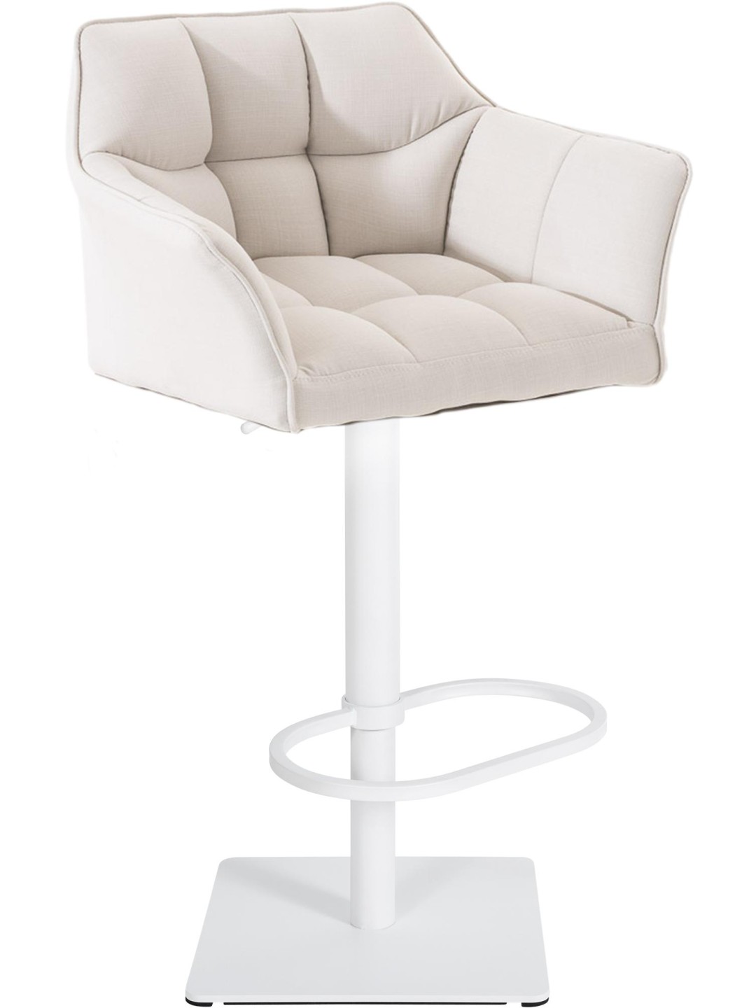 Barová stolička Damaso W látka, biela