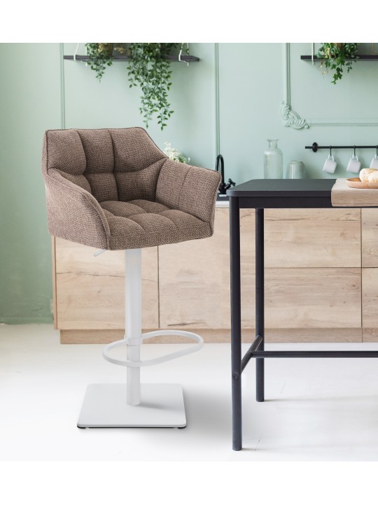 Barová stolička Damaso W látka, terakotovo hnedá