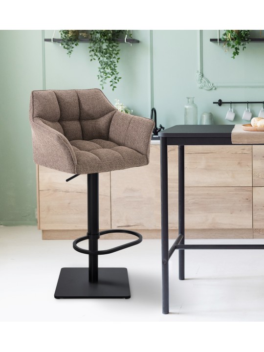 Sada 2 barových stoličiek Damaso látka, terakotovo hnedá