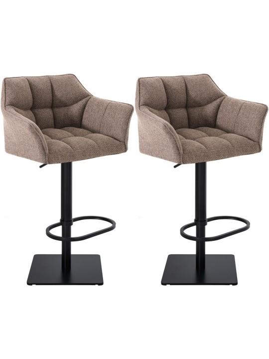 Sada 2 barových stoličiek Damaso látka, terakotovo hnedá