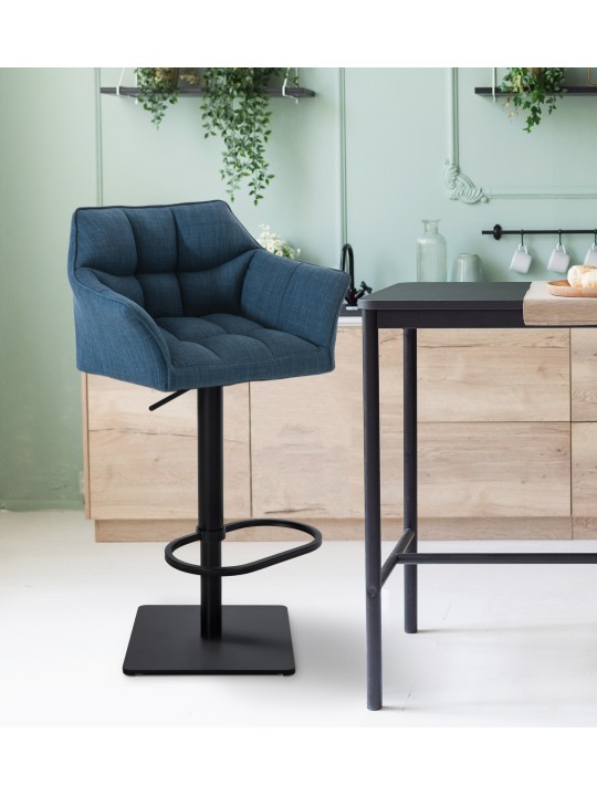 Sada 2 barových stoličiek Damaso látka, modrá