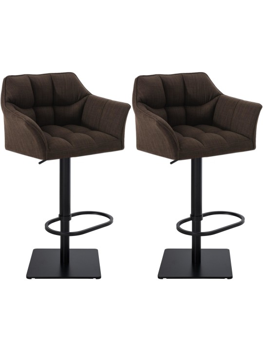 Sada 2 barových stoličiek Damaso látka, hnedá