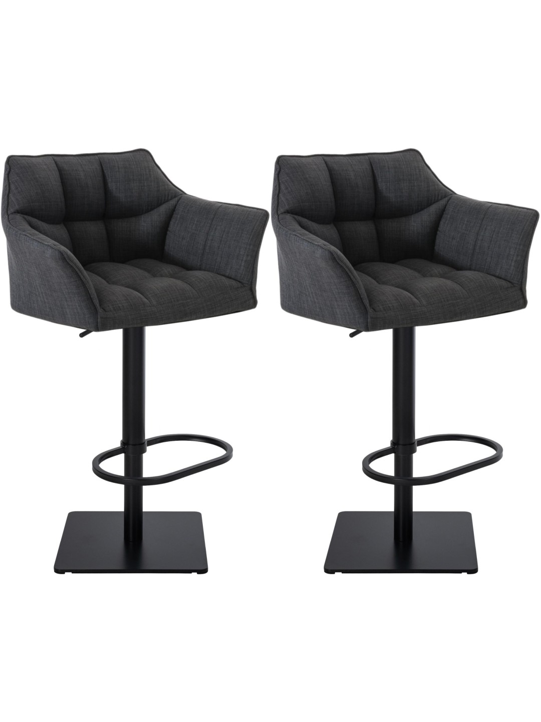 Sada 2 barových stoličiek Damaso látka, tmavosivá