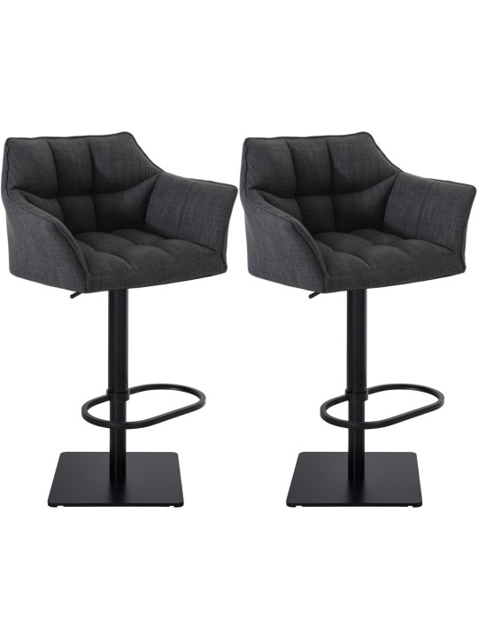 Sada 2 barových stoličiek Damaso látka, tmavosivá