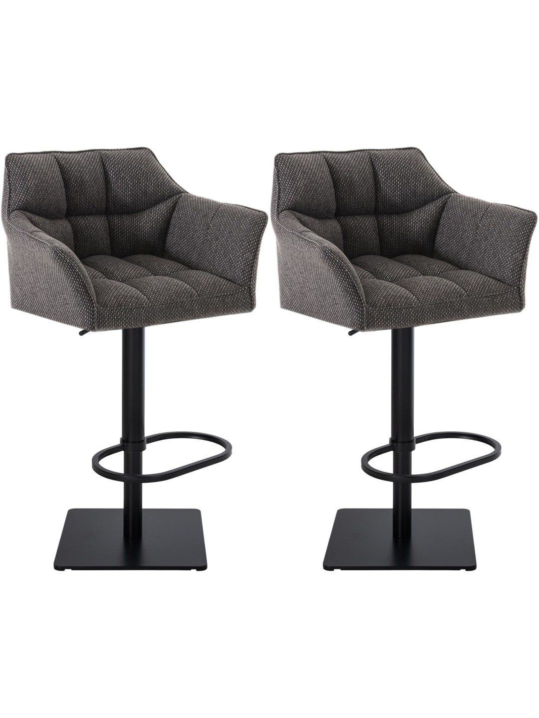 Sada 2 barových stoličiek Damaso látka, titanovo sivá