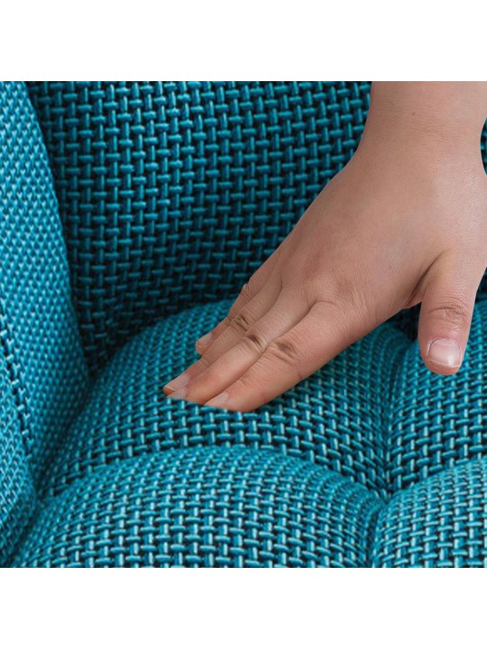 Sada 2 barových stoličiek Damaso látka, tyrkysová