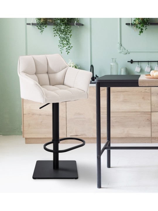 Sada 2 barových stoličiek Damaso látka, biela