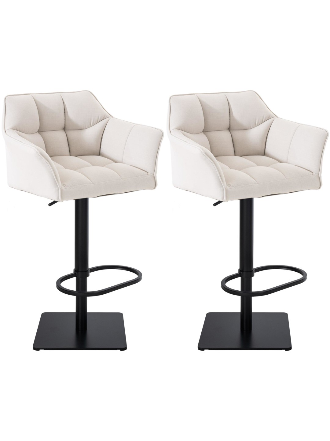 Sada 2 barových stoličiek Damaso látka, biela