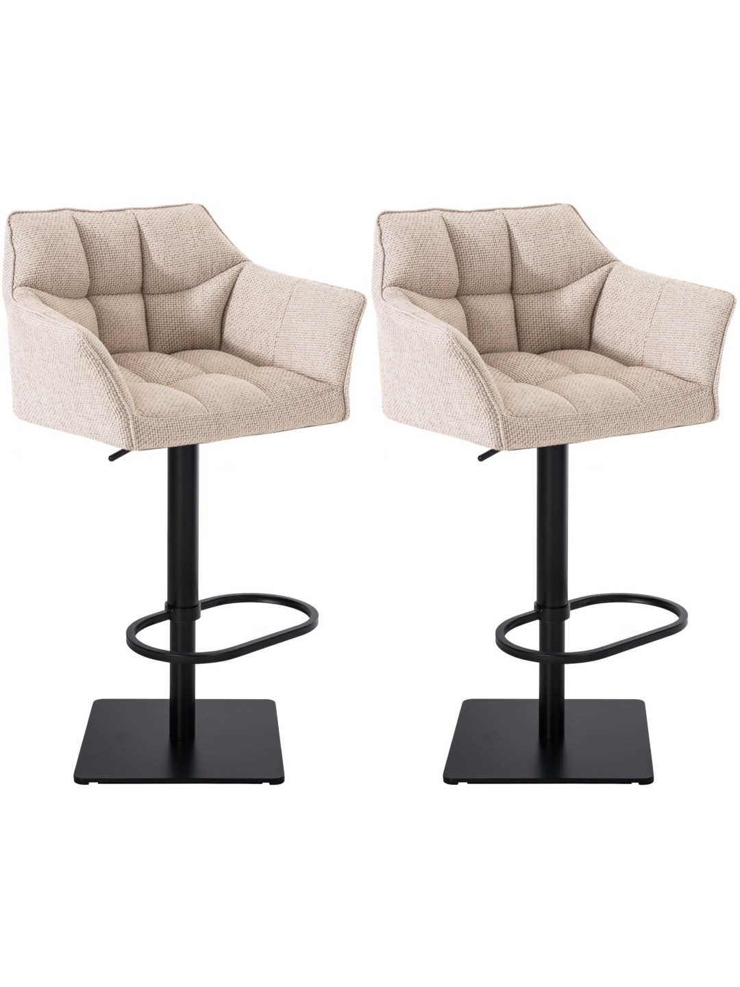 Sada 2 barových stoličiek Damaso látka, slonová kosť