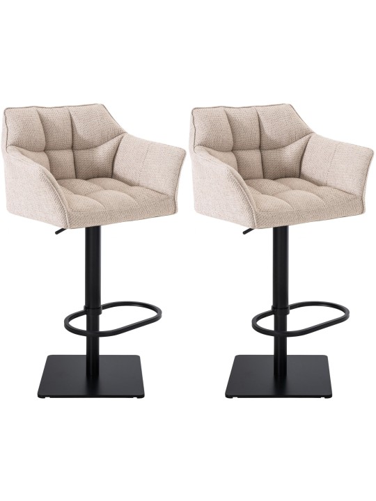 Sada 2 barových stoličiek Damaso látka, slonová kosť