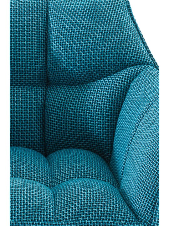 Sada 2 barových stoličiek Damaso látka nerez, tyrkysová